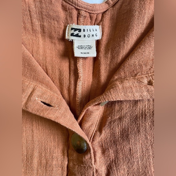 Billabong Daydream Button Front Jumpsuit in Rust NWOT - Picture 4 of 16